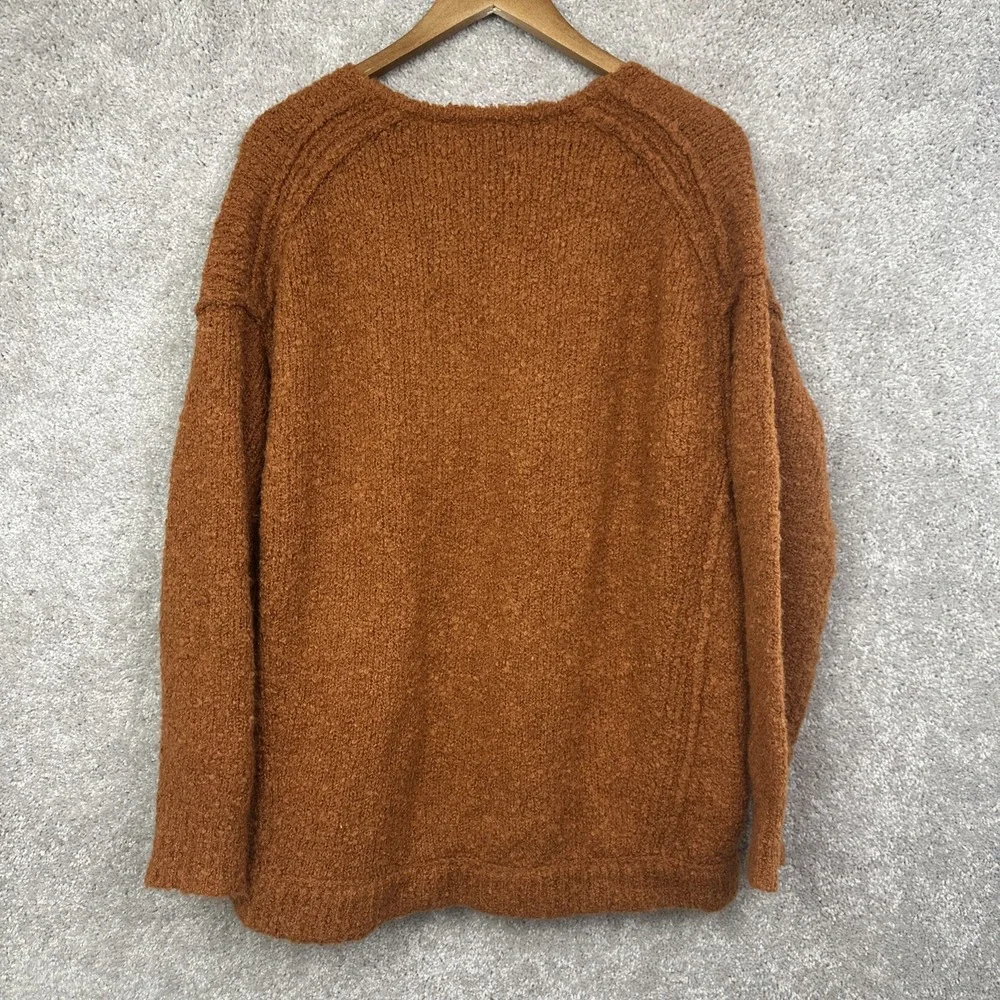Free People Lofty‎ V-Neck Sweater Women's Size S Alpaca Blend Chenille Oversized